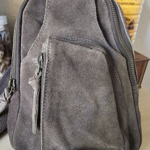 Free People Brown Suede Crossbody Bag